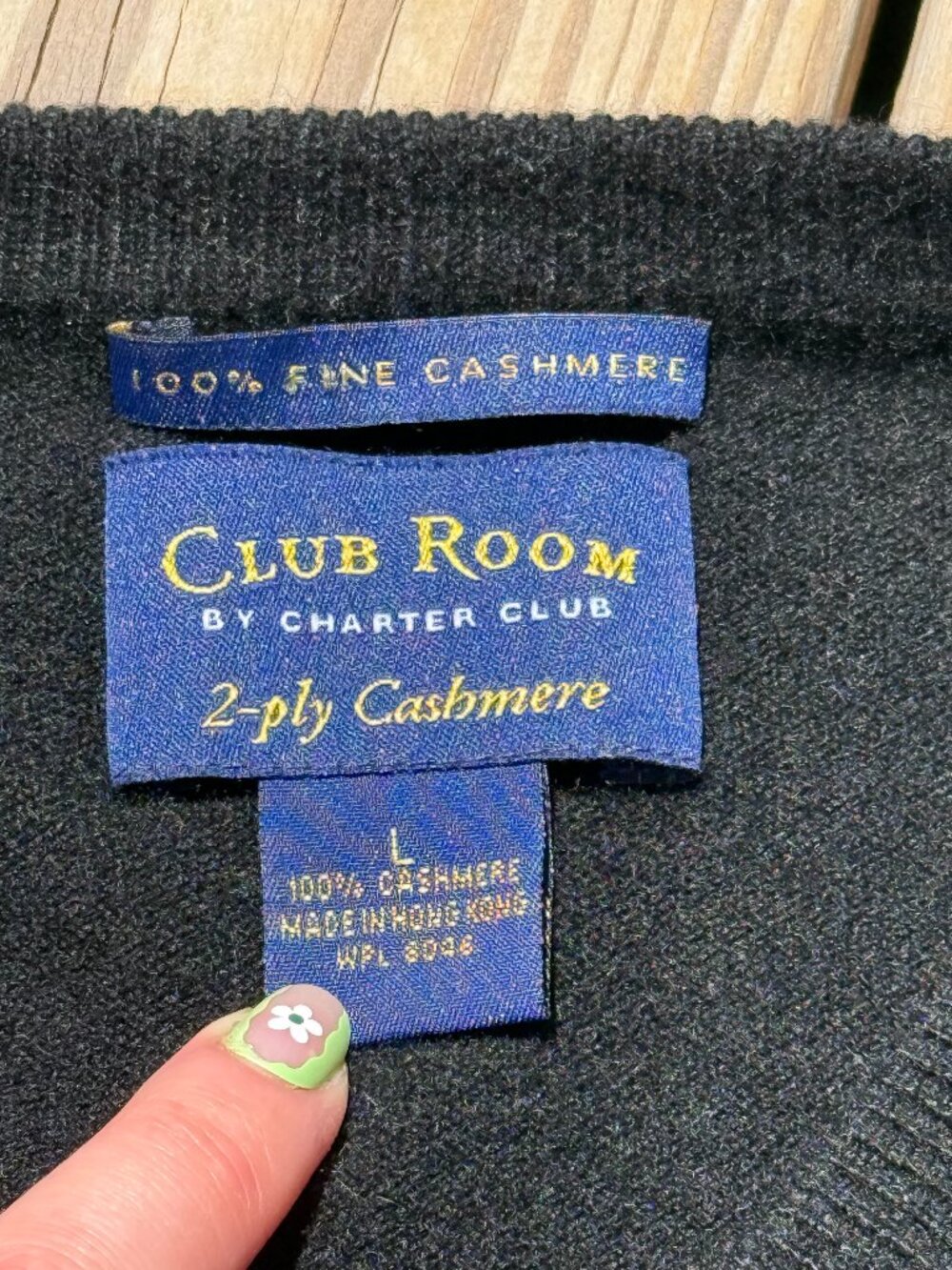 Club Room Cashmere Sweater Black Quiet Luxury Old Money Minimalist szL 3576